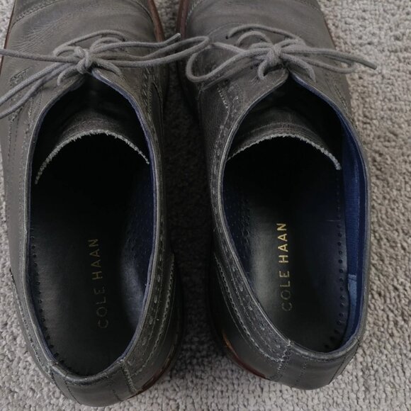 Cole Haan Colton Mens Size 11 Shoes Oxford Brogue Wingtip C25400 Gray Leather - Picture 9 of 10